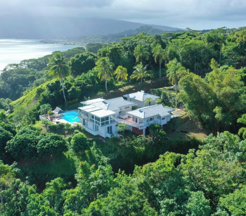 À VENDRE VILLA POLYNÉSIENNE DE 300 M² SUR 2 HECTARES ENTRE MER ET MONTAGNE